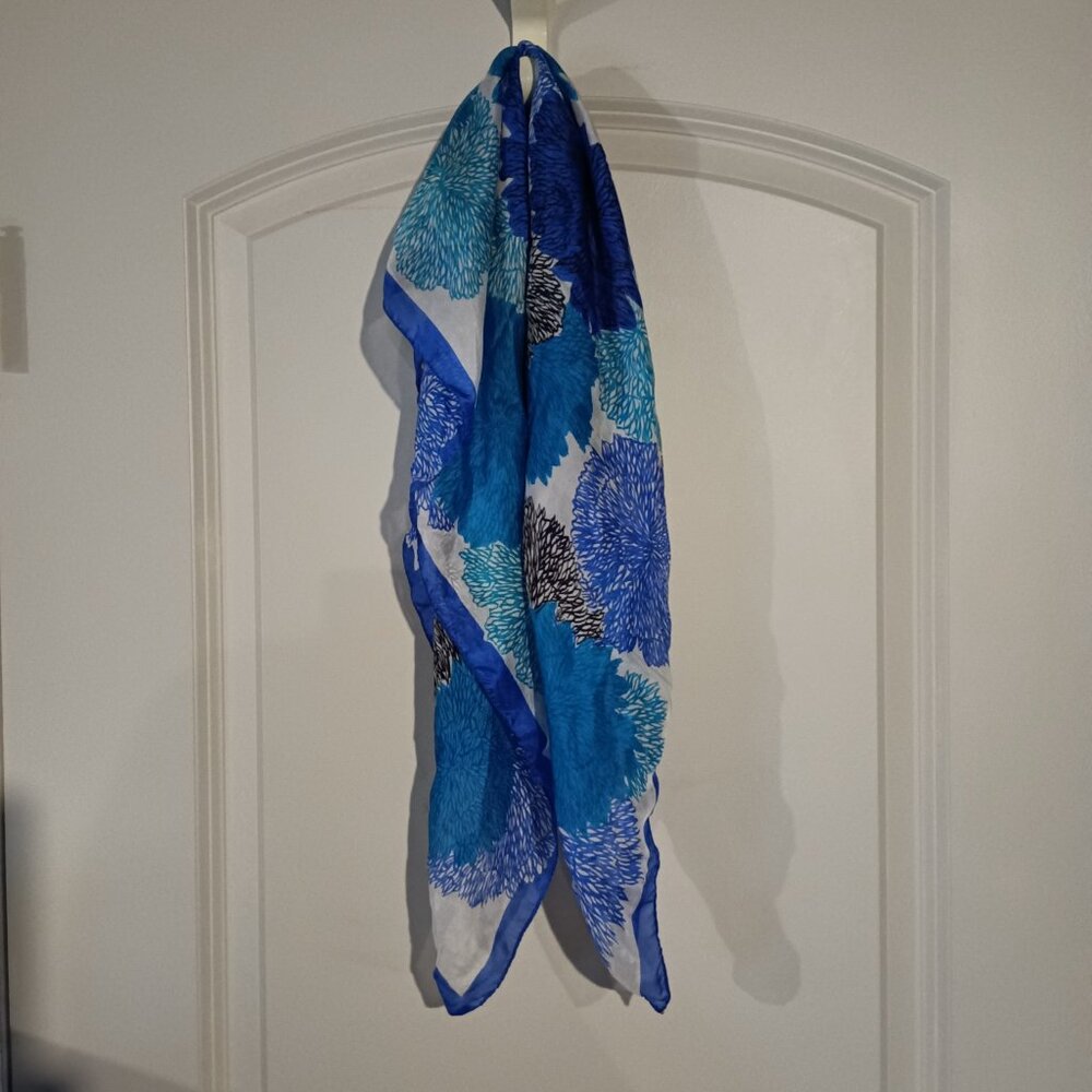 Women's Scarf Blue, Black and White